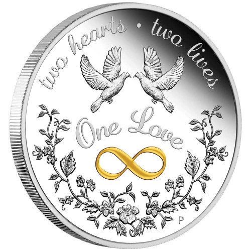 Dāvana Kāzās - Divas Sirdis - Viena Mīlestība - 1 Oz, 999.9