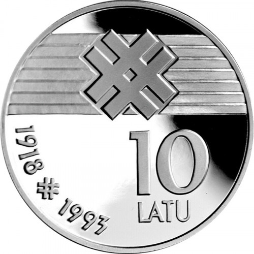 Sudraba Monēta - Latvijai 75 - 10 latu - 25,175 g, 925