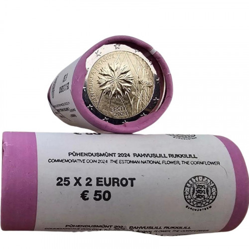 Igaunijas 2 Eiro piemiņas monēta - Rudzupuķe (2024) (2x25 gab)