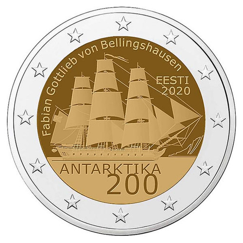 Igaunijas 2 Eiro piemiņas monēta - Antarktikas atklāšanas 200. gadadiena (2020)