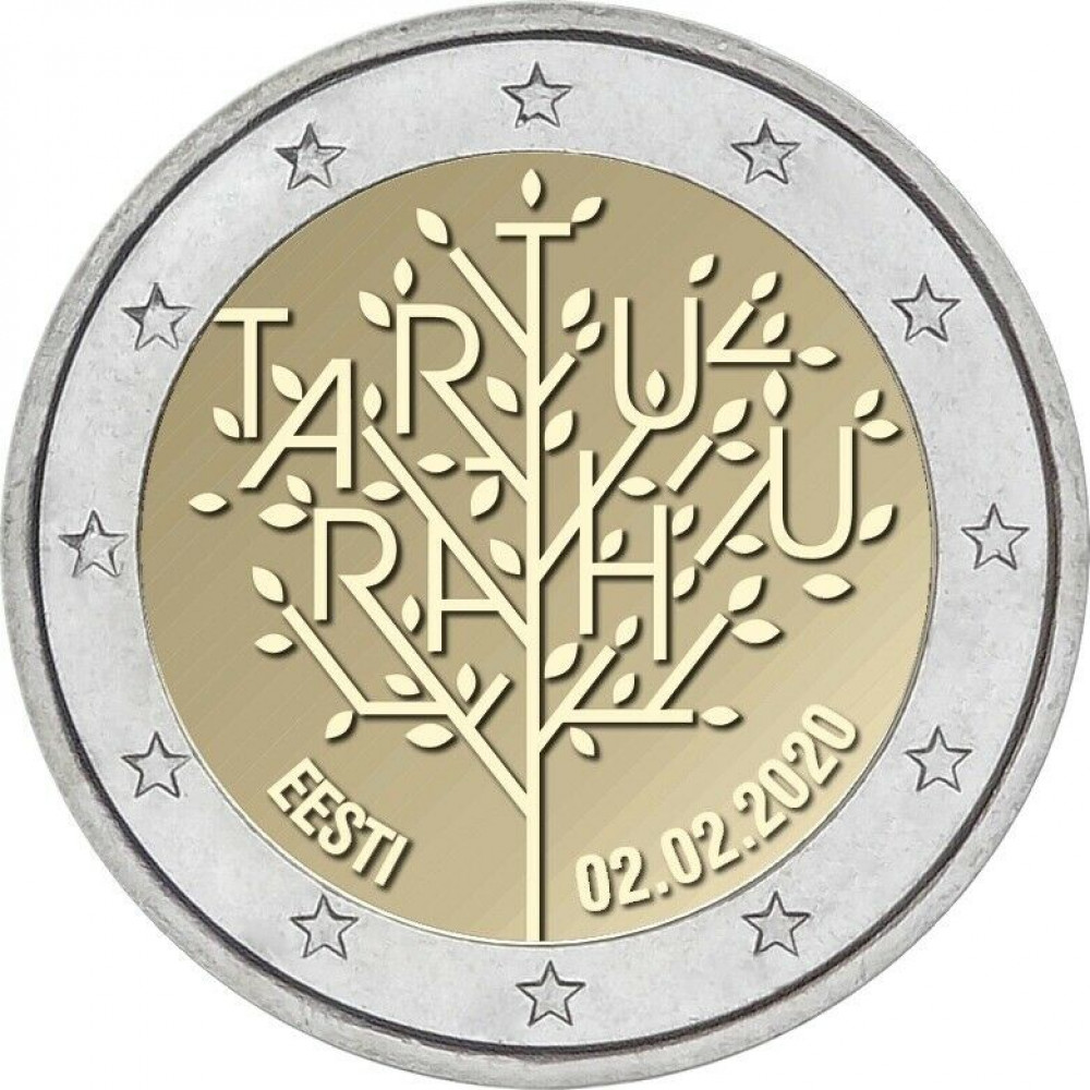 Igaunijas 2 Eiro piemiņas monēta - Rahu - Tartu Miera līguma simtgade (2020)