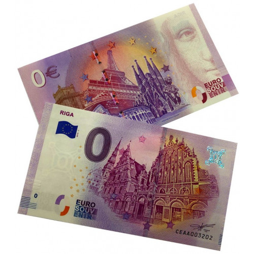 EIRO Suvenīrbanknote - 0 Nulle Eiro - Rīga