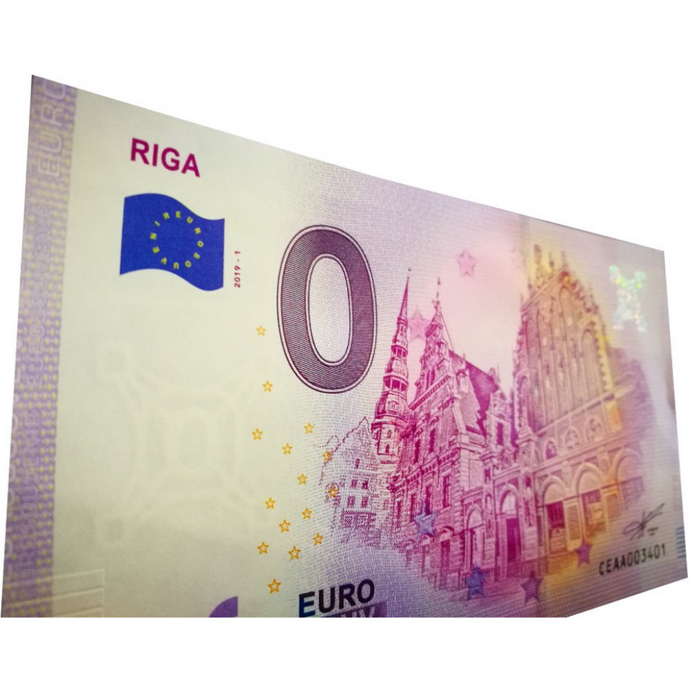 EIRO Suvenīrbanknote - 0 Nulle Eiro - Rīga