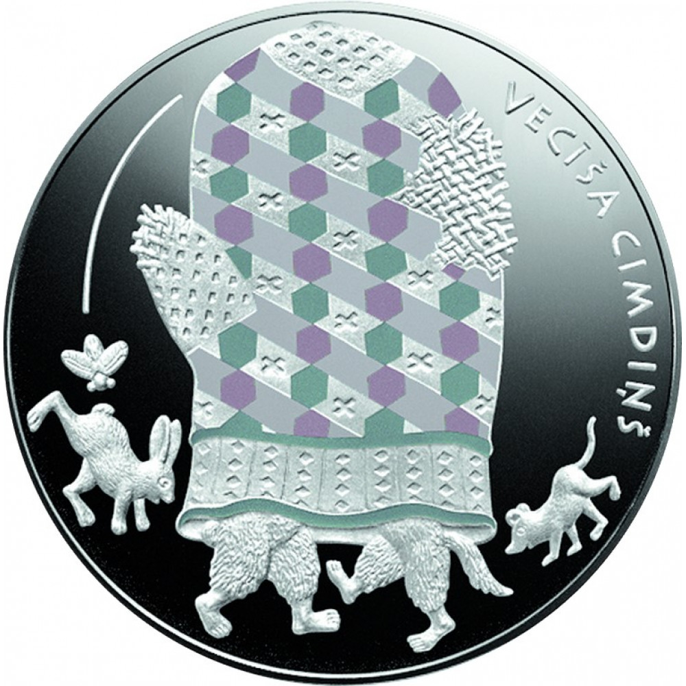 Latvijas Bankas monēta - Pasaku monēta III. Vecīša cimdiņš, 31,47 g, 925
