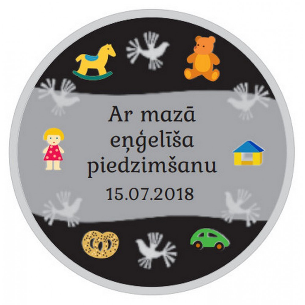 Sudraba Medaļa Bērniņam ar individuālu gravējumu 23.30 g, 925 Sudraba Medaļa Bērniņam ar individuālu gravējumu 23.30 g, 925