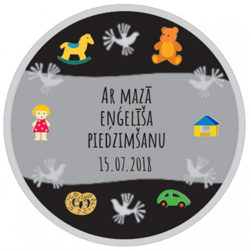 Sudraba Medaļa Bērniņam ar individuālu gravējumu 23.30 g, 925 Sudraba Medaļa Bērniņam ar individuālu gravējumu 23.30 g, 925