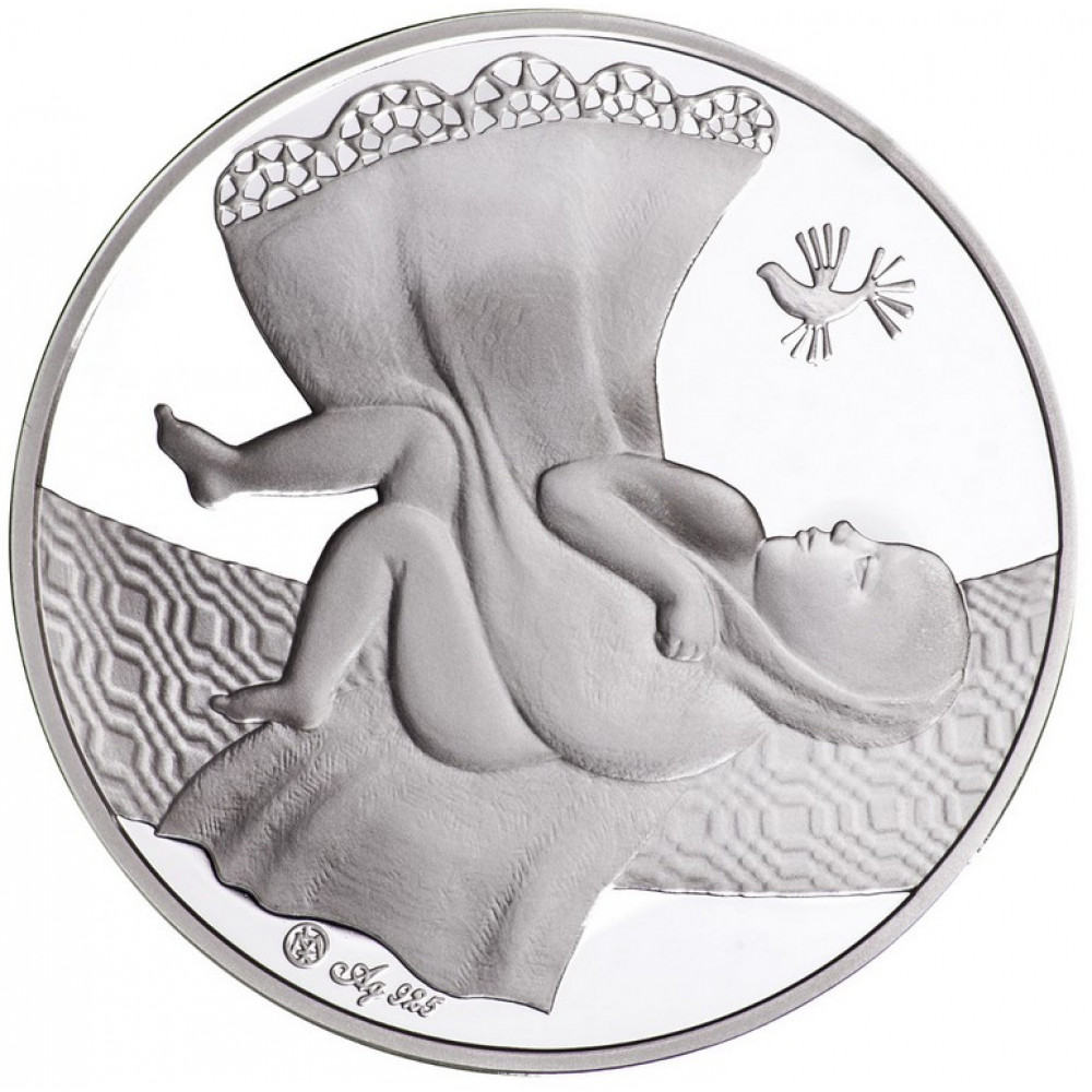 Sudraba Medaļa Bērniņam ar individuālu gravējumu 23.30 g, 925 Sudraba Medaļa Bērniņam ar individuālu gravējumu 23.30 g, 925