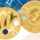 Zelta dāvanu monēta, piekariņs - Zodiaka zīme ar Swarovski - 1 g, 900 Zelta dāvanu monēta, piekariņs - Zodiaka zīme ar Swarovski - 1 g, 900