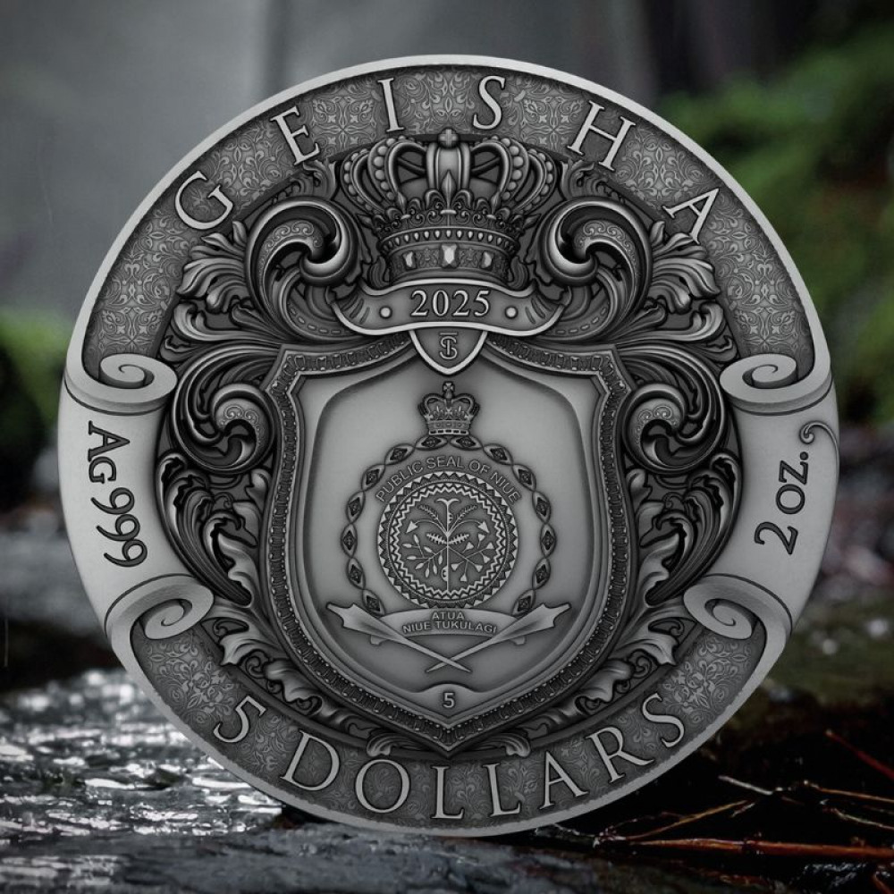 Sudraba monēta - Geiša 62.2 g, 999