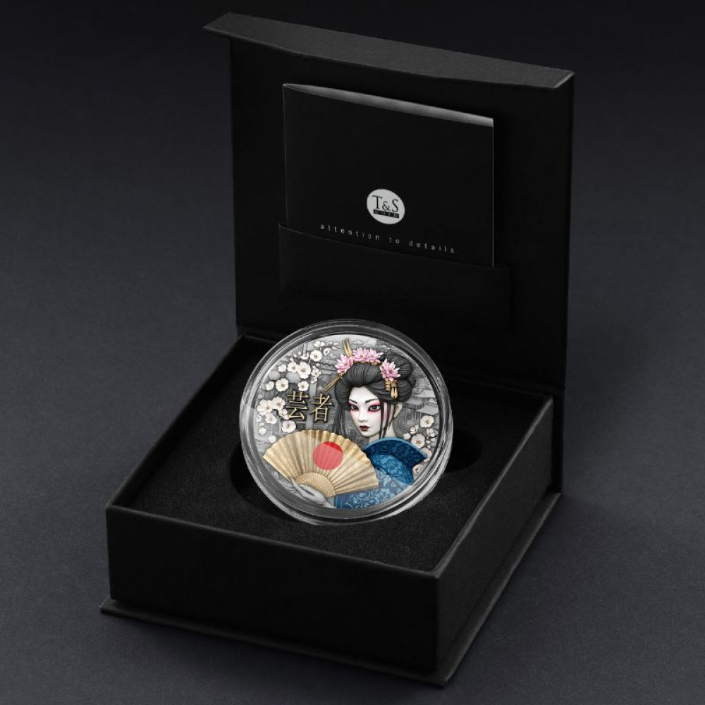 Sudraba monēta - Geiša 62.2 g, 999