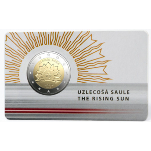 Latvijas 2 Eiro piemiņas monēta - Uzlecošā saule (2019) BU
