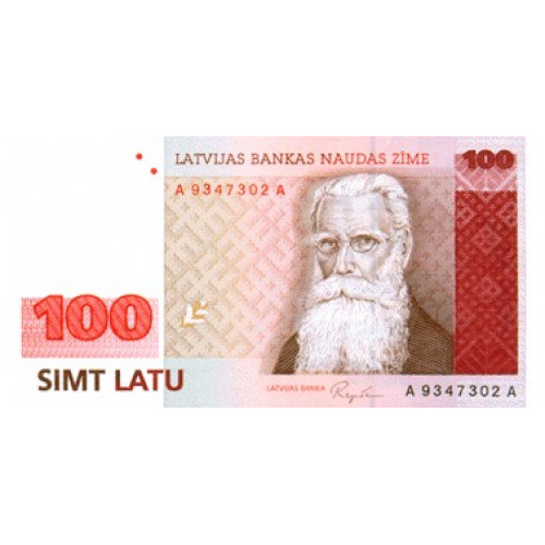 Latvijas 100 Latu Banknote 1992