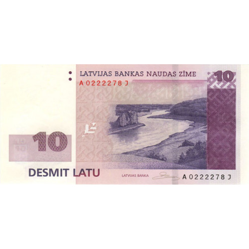 Latvijas 10 Latu Banknote