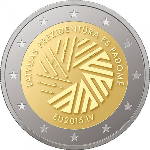 Latvijas Eiro Proof Kaluma Monētu Komplekts 2015 - Latvijas Prezidentūra ES Padomē
