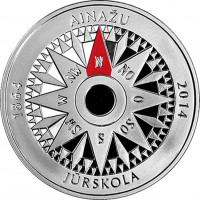 Sudraba Monēta - Ainažu Jūrskola - 22,00 g, 925 Sudraba Monēta - Ainažu Jūrskola - 22,00 g, 925