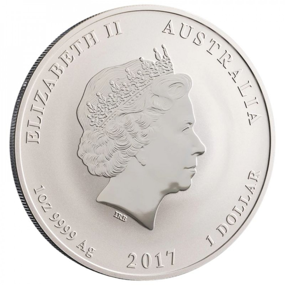 Sudraba monēta - Austrālijas Lunārs 2017 - Gaiļa gads* 31.1g, 999.9