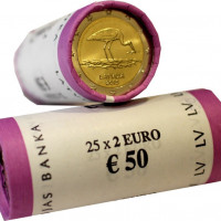 Latvijas 2 Eiro piemiņas monēta - Stārķis 2015 (2x25 gab) Latvijas 2 Eiro piemiņas monēta - Stārķis 2015 (2x25 gab)
