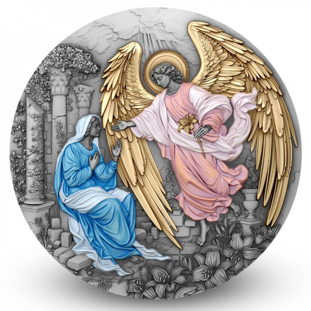 Sudraba monēta - Erceņģelis Gabriēls 62.2 g, 999
