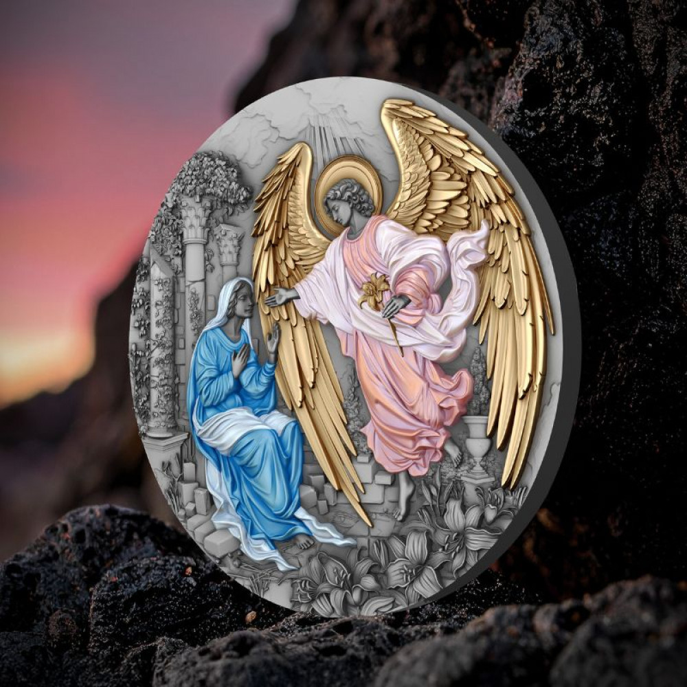 Sudraba monēta - Erceņģelis Gabriēls 62.2 g, 999