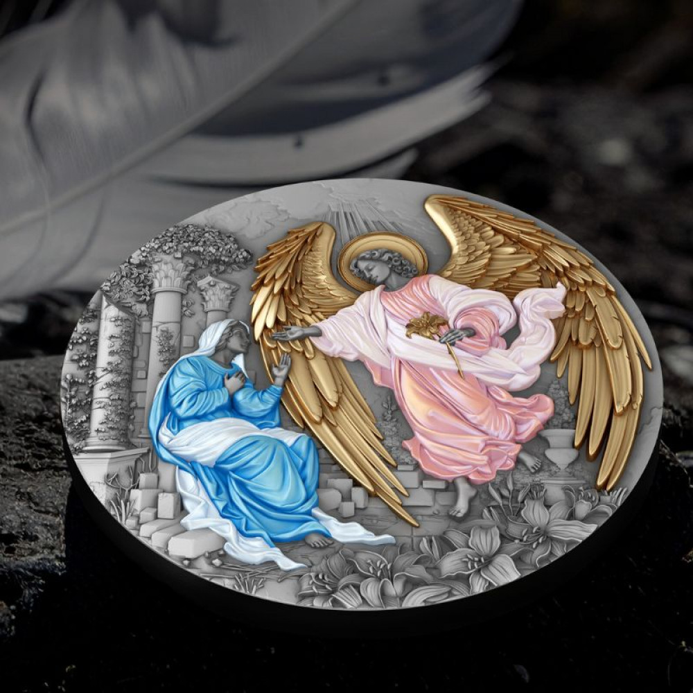 Sudraba monēta - Erceņģelis Gabriēls 62.2 g, 999