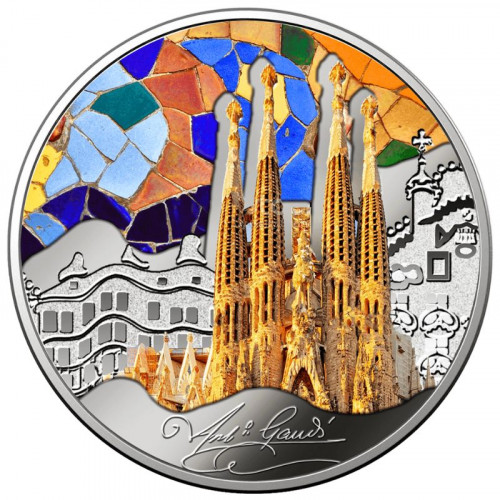 Sudraba monēta - Gaudi krāsainā pasaule - 31.1 g, 999