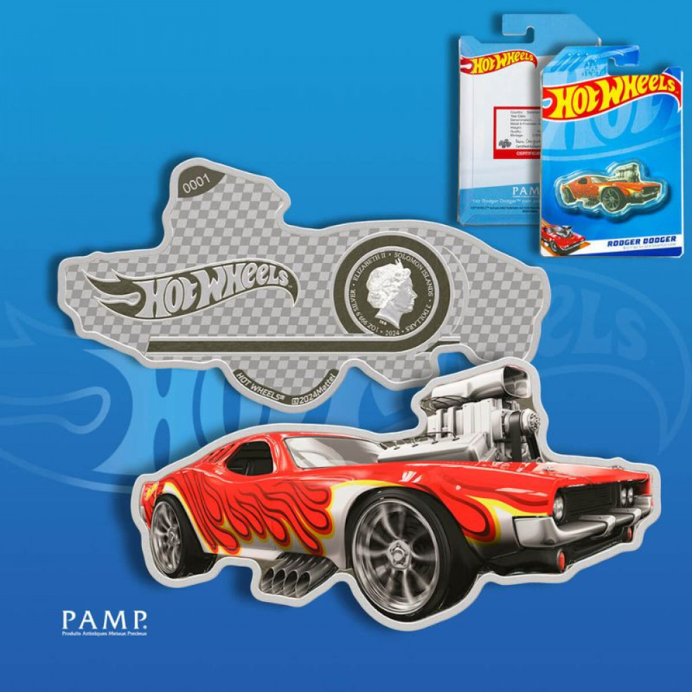 Sudraba monēta - Hot Wheels™ Rodger Dodger™ 31.1g, 999.9