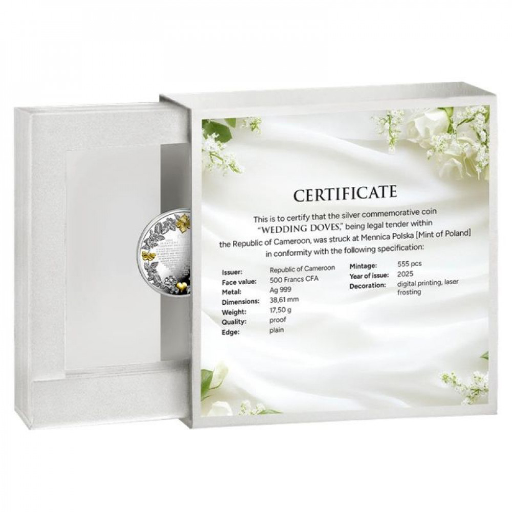 Sudraba monēta - Kāzu Dūjas 17.5 g, 999 Sudraba monēta - Kāzu Dūjas 17.5 g, 999