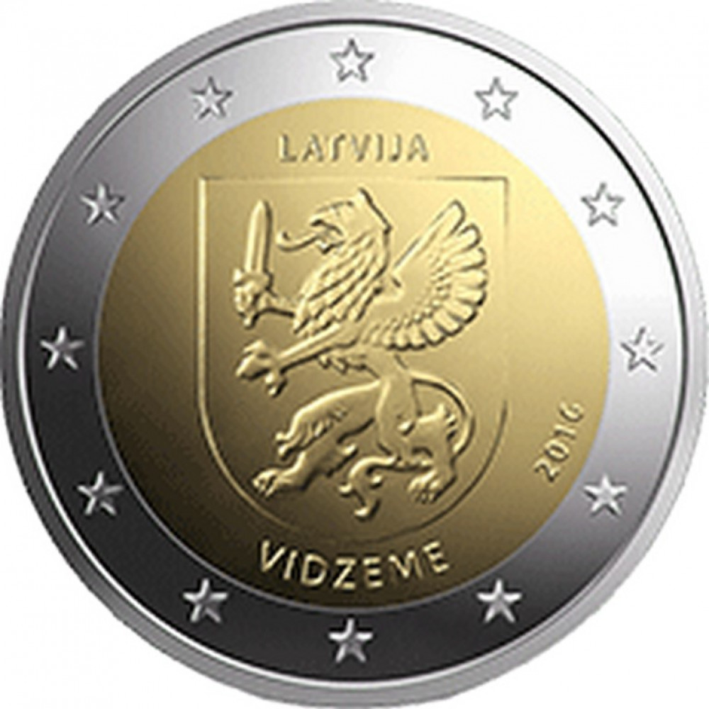 Latvijas 2 Eiro piemiņas monēta - Vidzeme (2016)