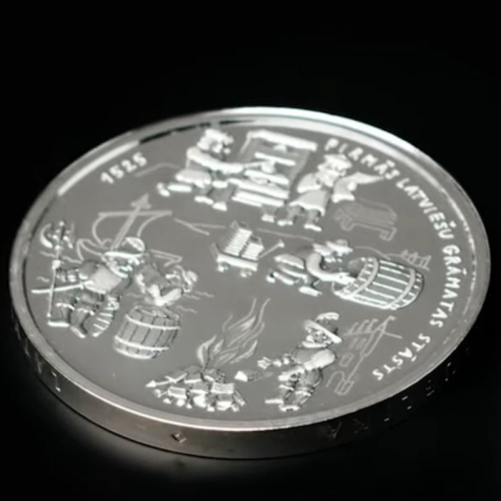 Latvijas Bankas kolekcijas monēta - Latviešu grāmatai 500, 22 g, 999