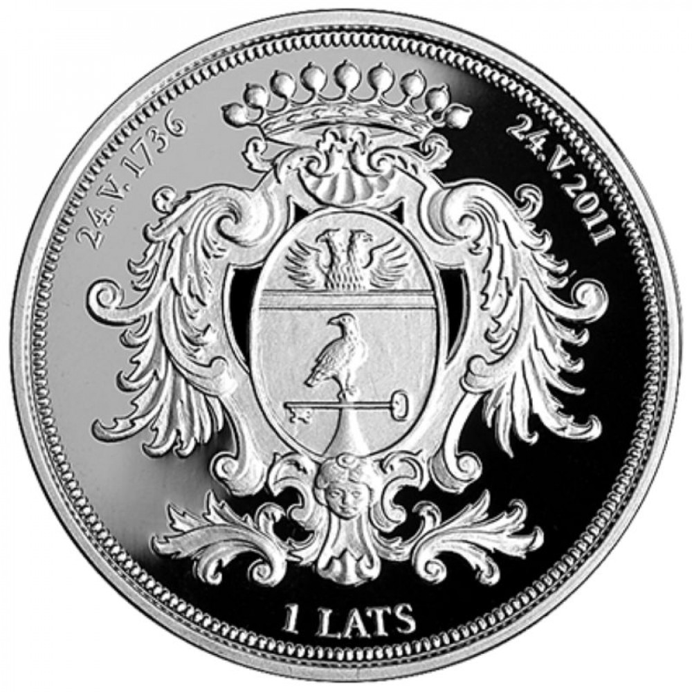 Latvijas Bankas sudraba monēta - Rundāles Pils* 31,47 g, 925 Latvijas Bankas sudraba monēta - Rundāles Pils* 31,47 g, 925