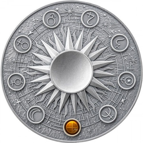 Sudraba monēta - Saules sistēma - Zeme 62,2 g, 999 (monēta kā planētas bāze)
