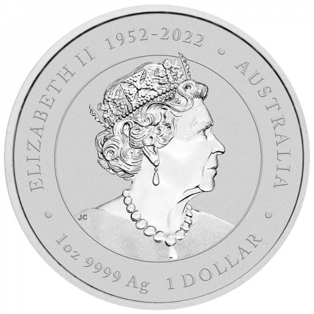 Sudraba monēta - Austrālijas Lunārs III - Zilais Pūķis 1 oz, 999.9