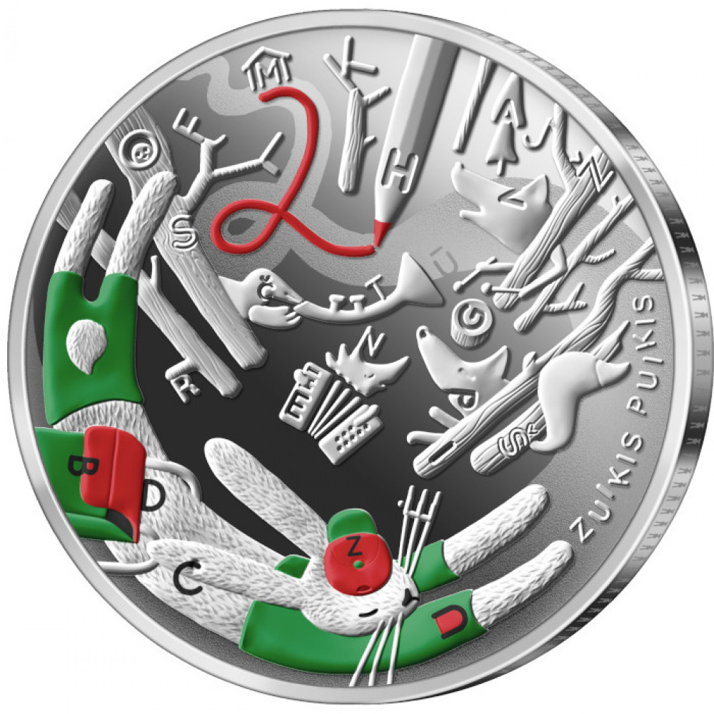 Sudraba Monēta - sērija "Pasakas no manas bērnības" - Zuikis Puikis - 12.44 g, 925 Sudraba Monēta - sērija "Pasakas no manas bērnības" - Zuikis Puikis - 12.44 g, 925